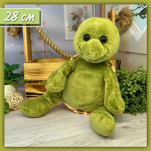 Мягкая игрушка Морская черепаха Краш 28 см - плюшевая зеленая черепашка мягкая плюшевая игрушка черепашка черепаха 20 см