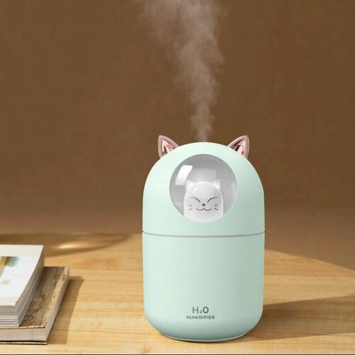 Увлажнитель воздуха HUMIDIFIER ночник с котом, голубой