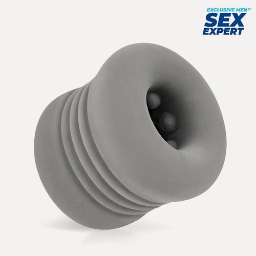 Изображение товара Мастурбатор Sex Expert, термопластичная резинка, серый, имитация вагины