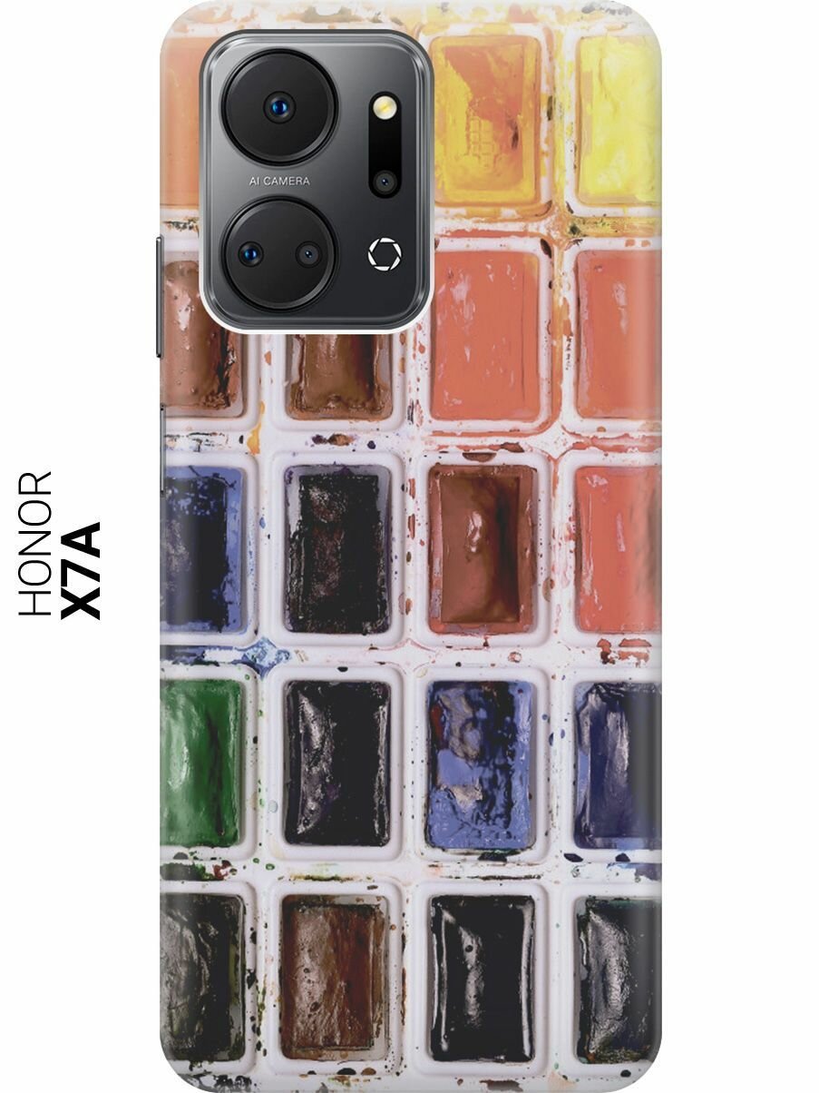 Силиконовый чехол на Honor X7a, Хонор Х7а с принтом "Палитра красок"
