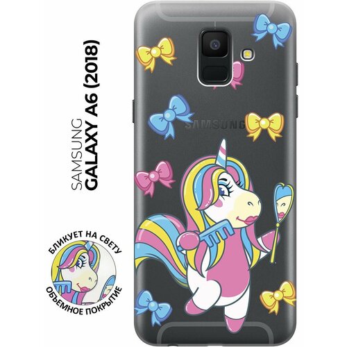 Силиконовый чехол с принтом Lady Unicorn для Samsung Galaxy A6 (2018) / Самсунг А6 2018