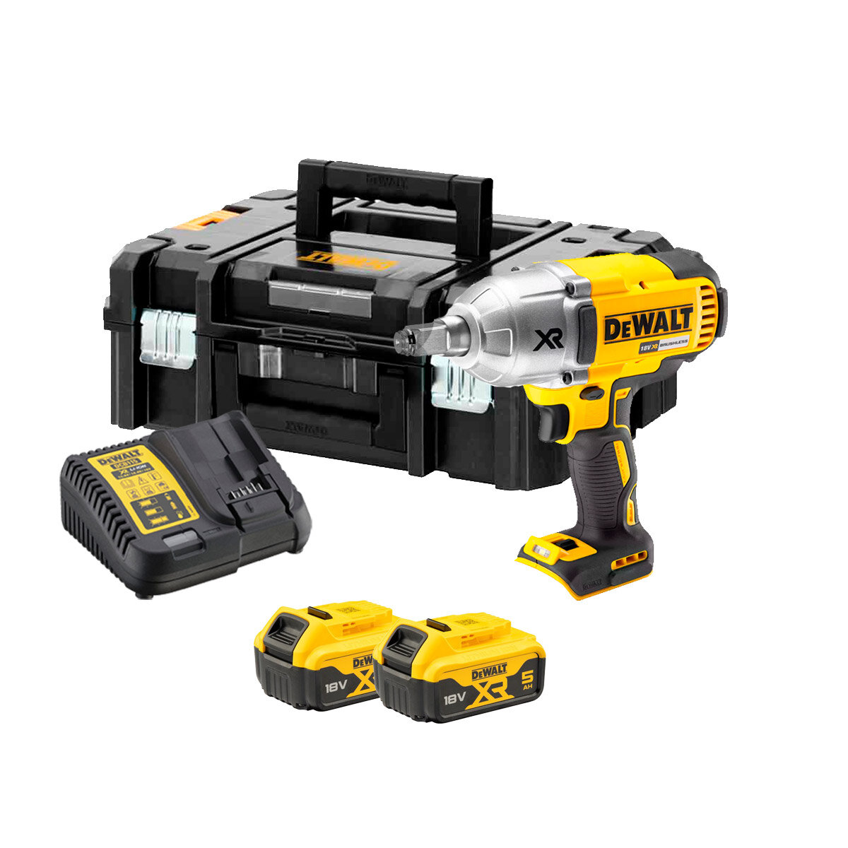 DeWALT DCF899P2 Аккум. ударный гайковерт в чем. TSTAK (18.0В, 2ак*5. Ah, 1/2", 950Нм, BL-мотор, 3.3кг)