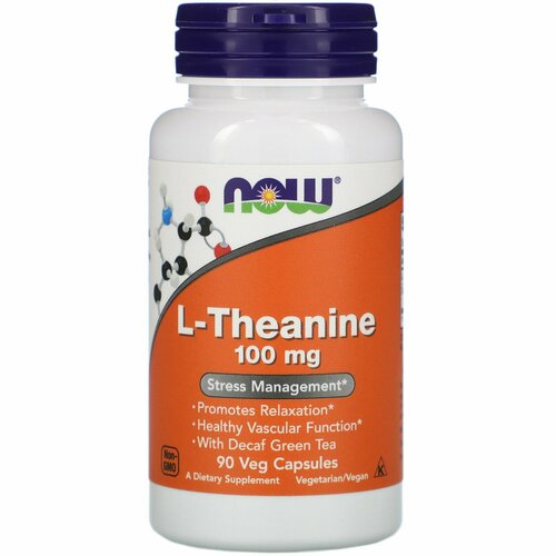 NOW L-Theanine 100mg Plus (90 Loz) бады тонизирующие и общеукрепляющие now l оптицинк 525 мг