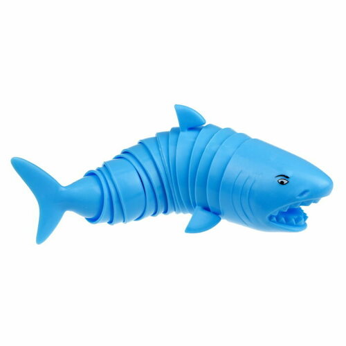 игрушка антистресс 1toy гремушка гусеница жёлтая голова и радужное тельце Игрушка-антистресс 1TOY Гремушка акула голубая