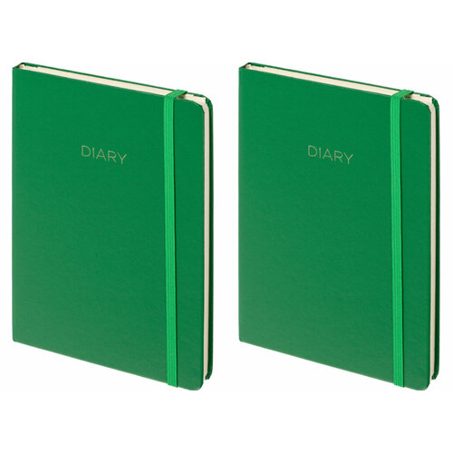 Attache Ежедневник недатированный Diary, А5, 136 листов, зеленый, 2 шт