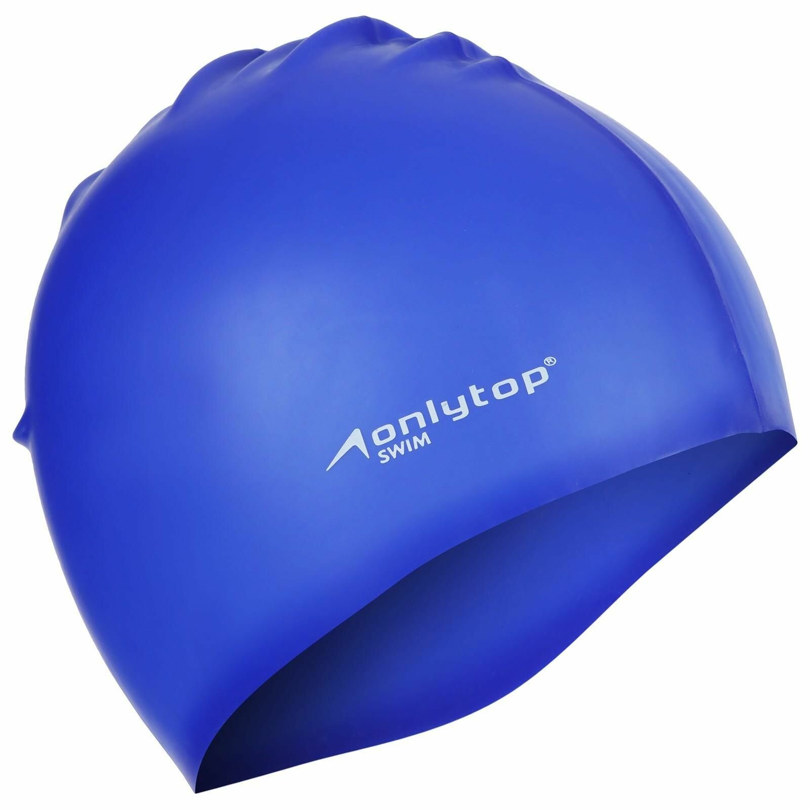 Шапочка для плавания взрослая ONLYTOP Swim, Силиконовая, обхват 54-60 см, цвет синий