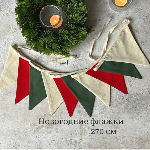 фото Новогодние флажки гирлянда wigwam market