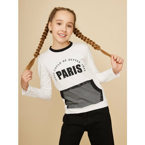 фото Лонгслив l'addobbo, размер 128, белый