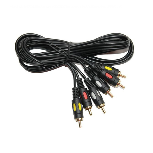 кабель vga 15 pin rgb 3 rca 3 метра Кабель 3 RCA штекер- 3 RCA штекер 1,5 метра (Gold,4 мм)