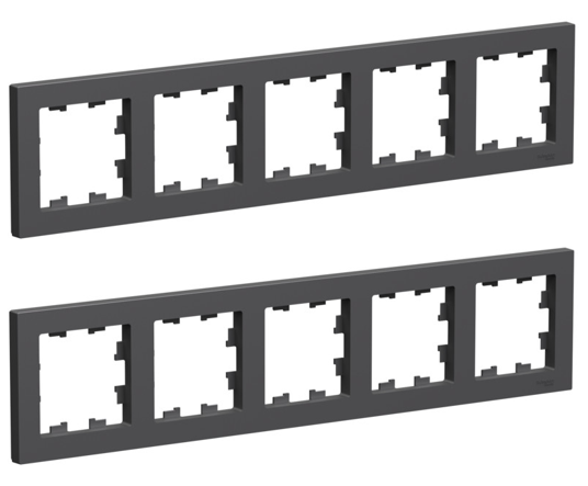Рамка 5-постовая универсальная Schneider Electric/Systeme Electric AtlasDesign, базальт ATN001405 (комплект 2шт.)