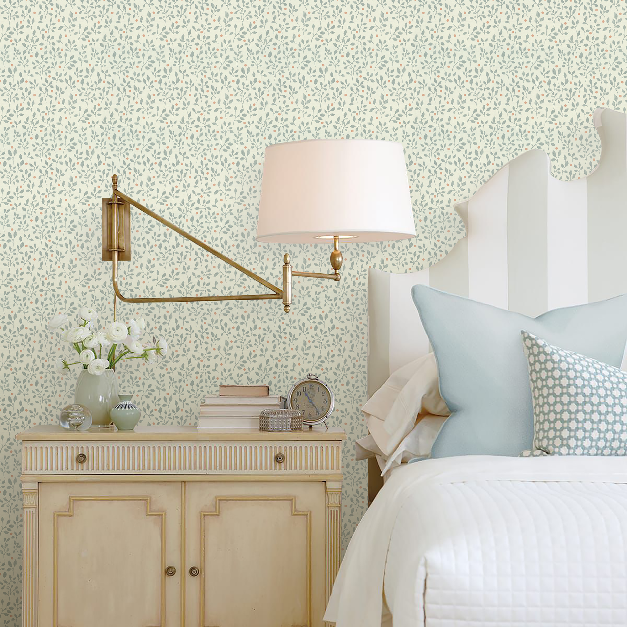 Обои флизелиновые Deco-Deco Julie зеленые 1.06 м DD6033-04 - фото №2