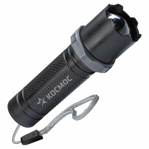 фото Фонарь аккумуляторный ручной led 1вт линза зум аккум. li-ion 14500 0.45а. ч usb-шнур abs-пластик космос kos117lit