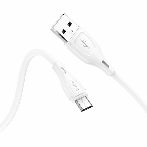 Кабель USB HOCO X61 Ultimate silicone, USB - Micro USB, 2.4А, 1м, белый кабель usb hoco x53 angel для micro usb 2 4а 1м белый