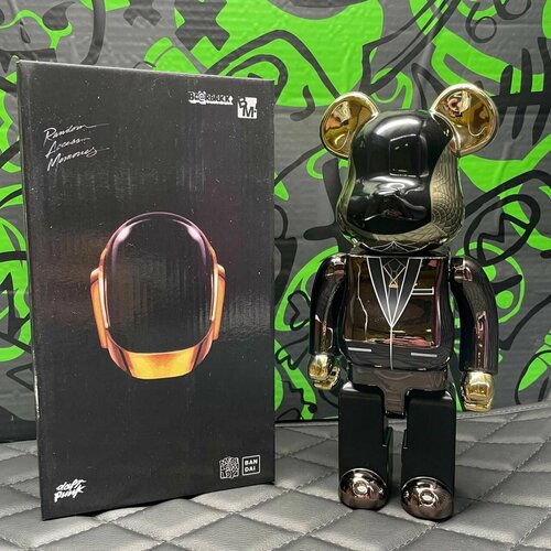 фигура bearbrick medicom toy alfred hitchcock 400% Игрушка Bearbrick Daft Pank 28см Золото Хром