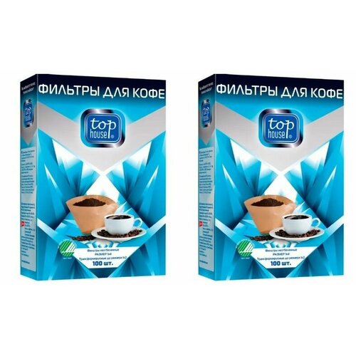 TOP HOUSE Фильтры для кофе неотбеленные размер 1х4 100 шт в коробке 2 уп 1679₽