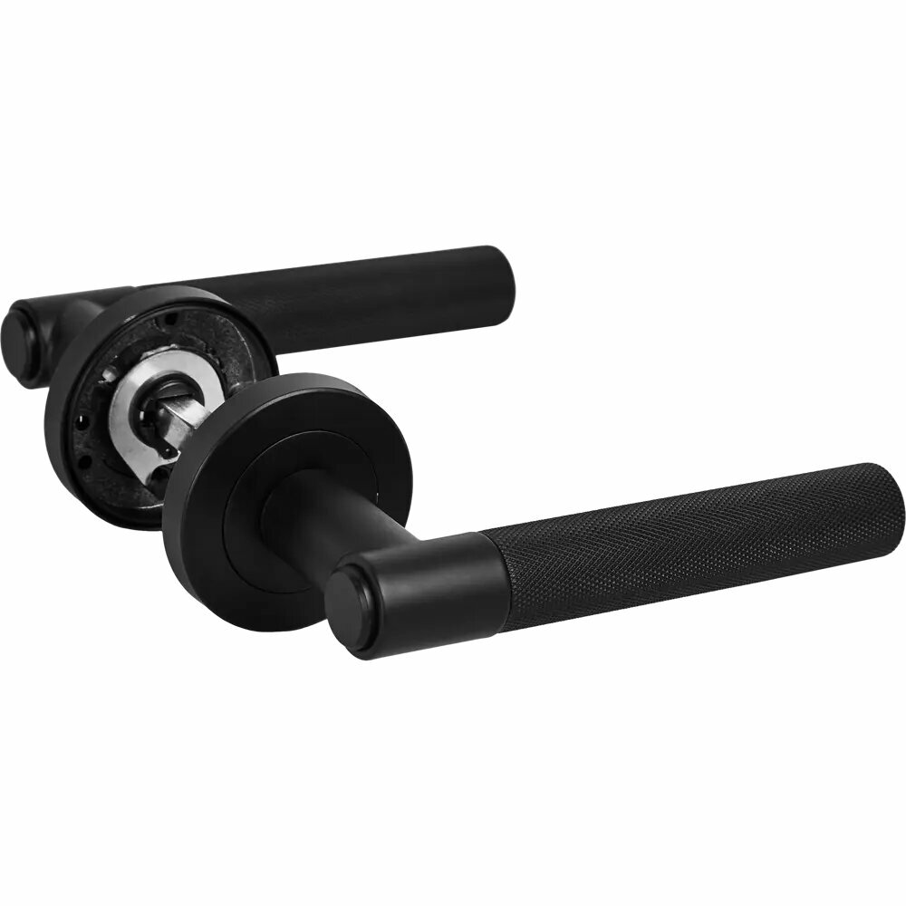 фото Дверные ручки Inspire Axel алюминий без запирания цвет черный матовый