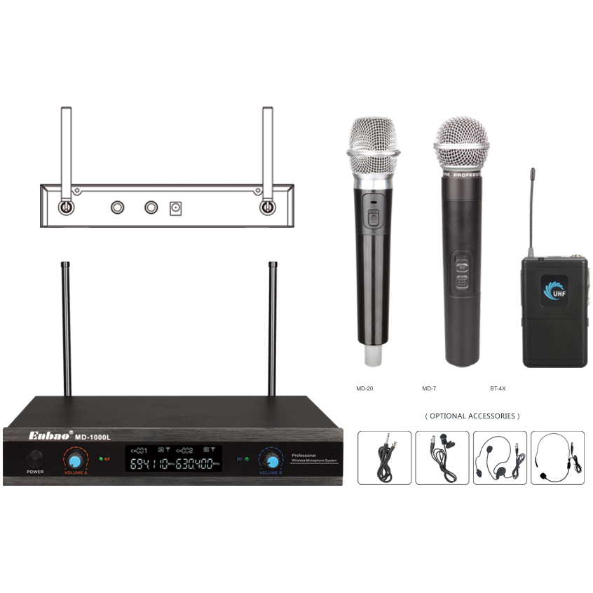 Радиосистема на два микрофона Enbao MD-1000L — фото 1