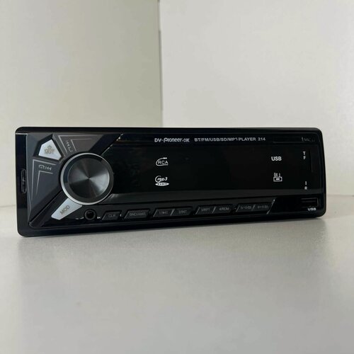 Изображение товара Автомагнитола с блютуз OK-214, 1DIN, Bluetooth, USB, FM/MP3, черная