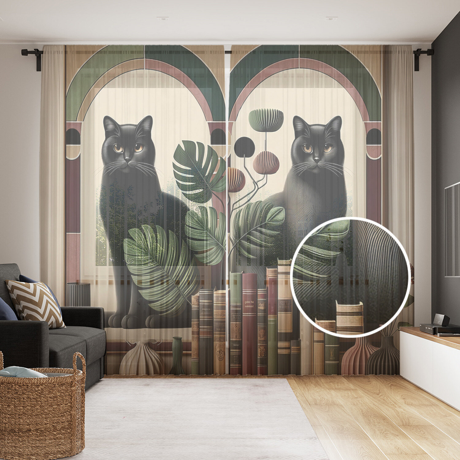 Тюль фототюль длинный JoyArty 