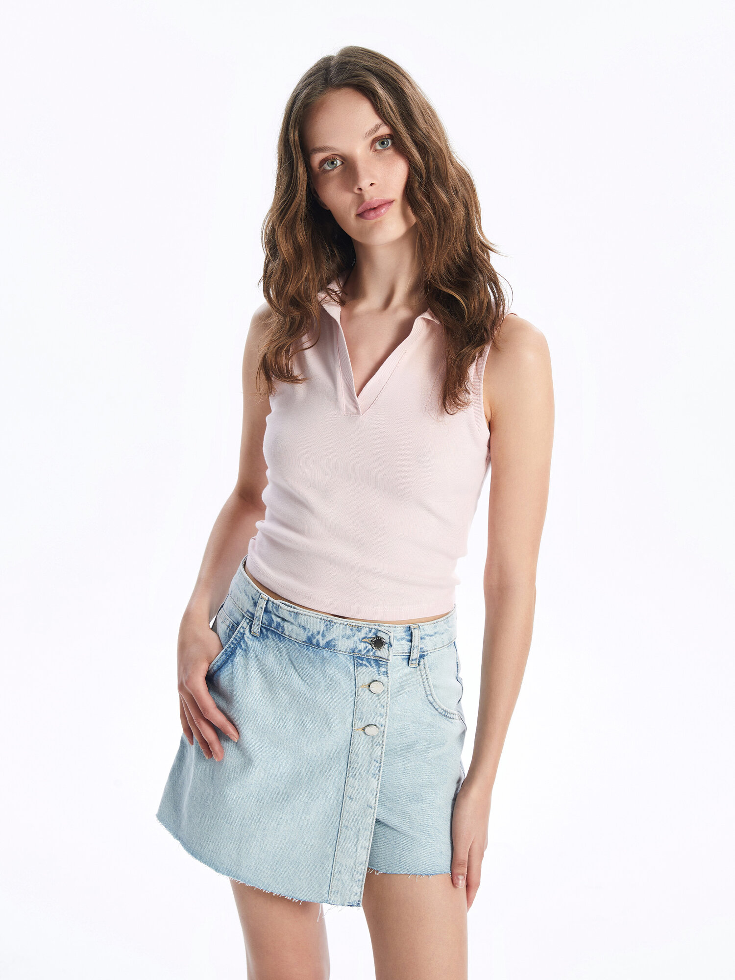 Укороченный топ, Женщин, LIGHT PINK, S