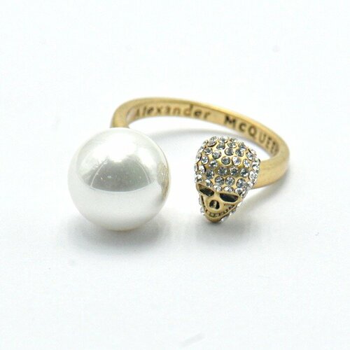 Кольцо Silver WINGS кристаллы Swarovski жемчуг имитация 2000₽