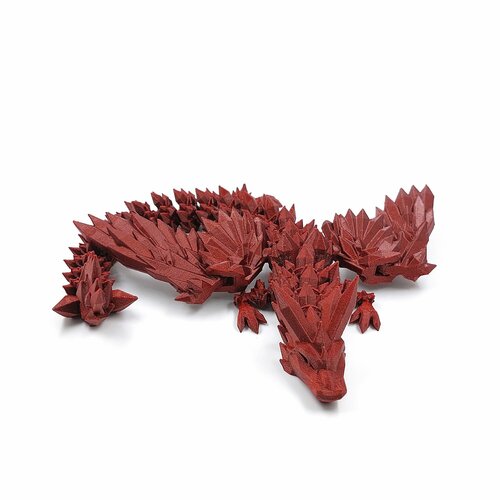 Игрушка подвижная фигурка Кристальный крылатый дракон красный 1399₽