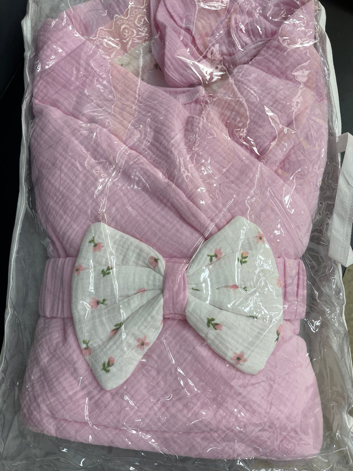 Конверт для новорождённого из муслина на выписку лето роза