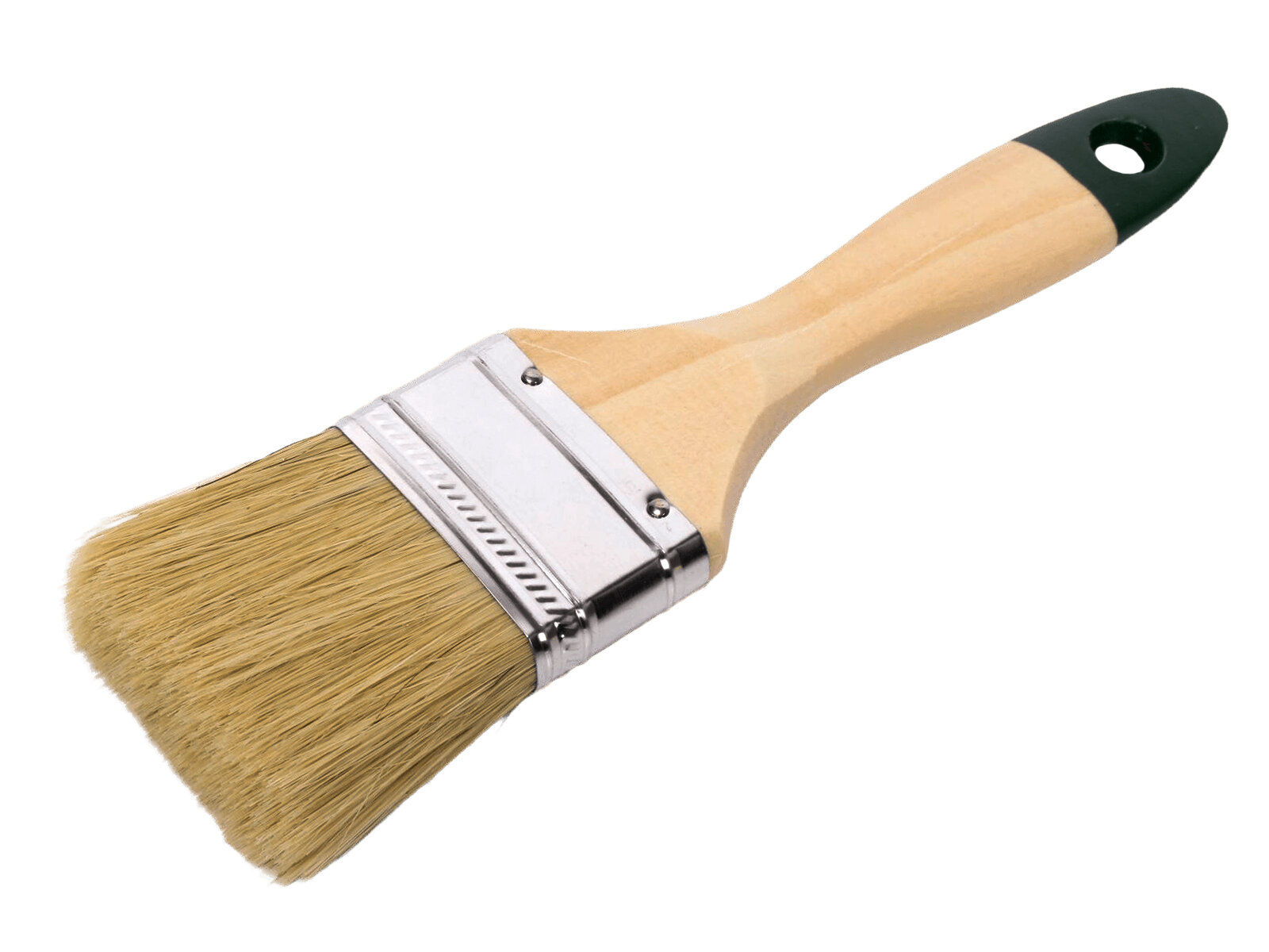 Кисть флейцевая Хард натуральная светлая щетина деревянная ручка 50 мм