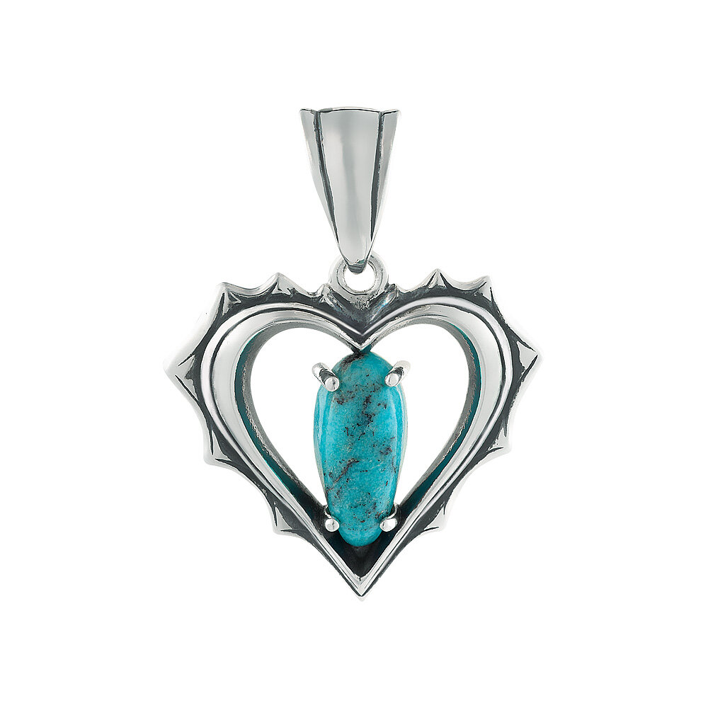 Подвеска ALORIS SILVER, серебро, 925 проба, бирюза