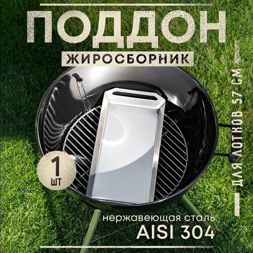 Поддон жиросборник к лоткам разделителям угля на гриль 57 см нержавеющая сталь 3940₽