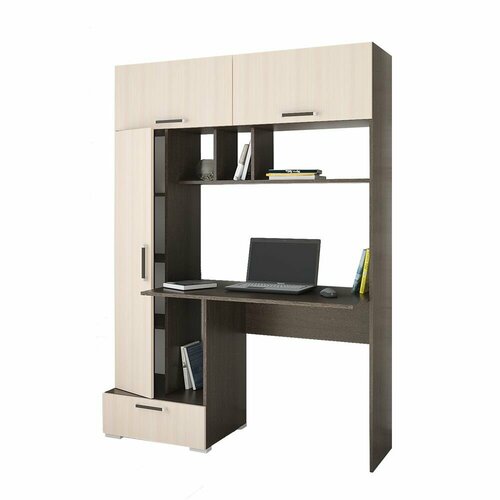 Стол компьютерный Квартет-11, Венге/Дуб Сонома, размер 132х185х60 см.