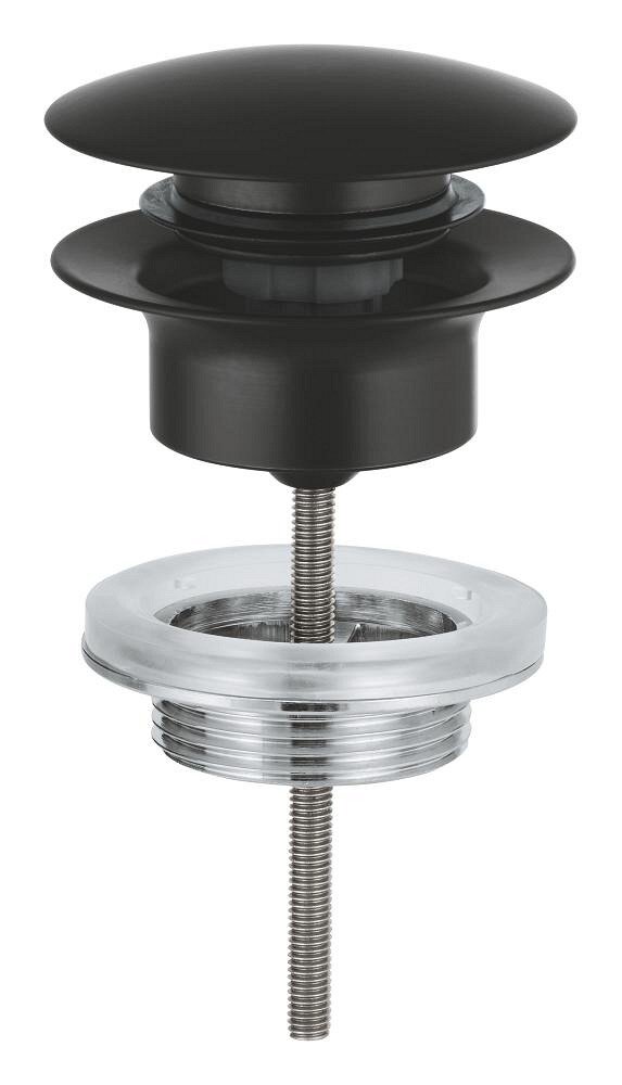 фото Донный клапан для раковины GROHE нажимной, матовый черный (1024642430)