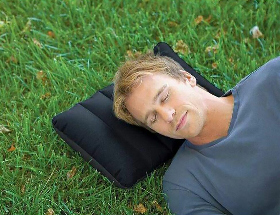 Надувная подушка для путешествий туристическая Intex Downy Pillow 68672, 43 х 28 см, синий — фото 1
