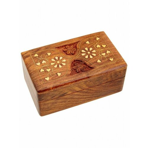 Шкатулка (дерево) с инкрустацией 13*7,5*5 Шк5169