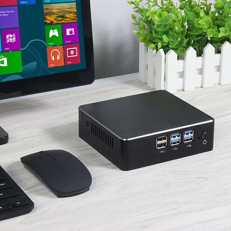 XCY Мини-ПК Intel Core i3/i5/i7 8ГБ 128/256ГБ SSD, Intel Core i7-5500U, NO RAM No SSD NoWIFI
