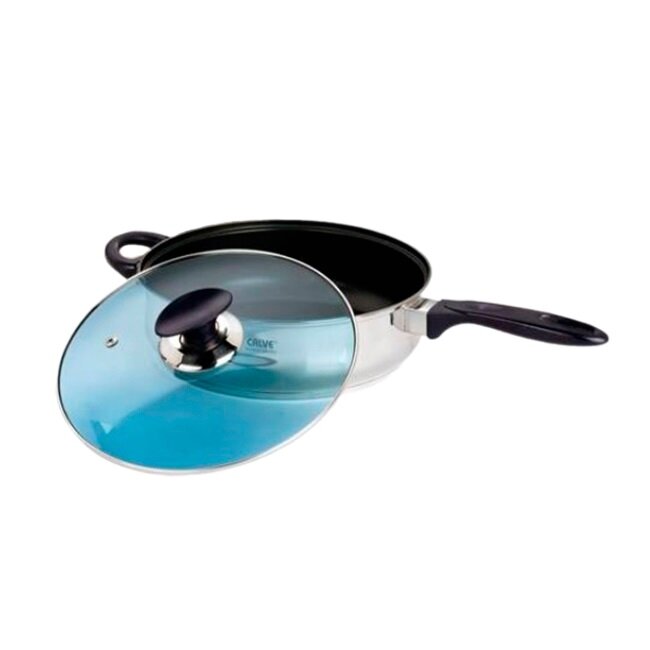 Сковорода Calve CL 1345 4 с крышкой  нержавеющая сталь  объем 3 л  диаметр 26 см