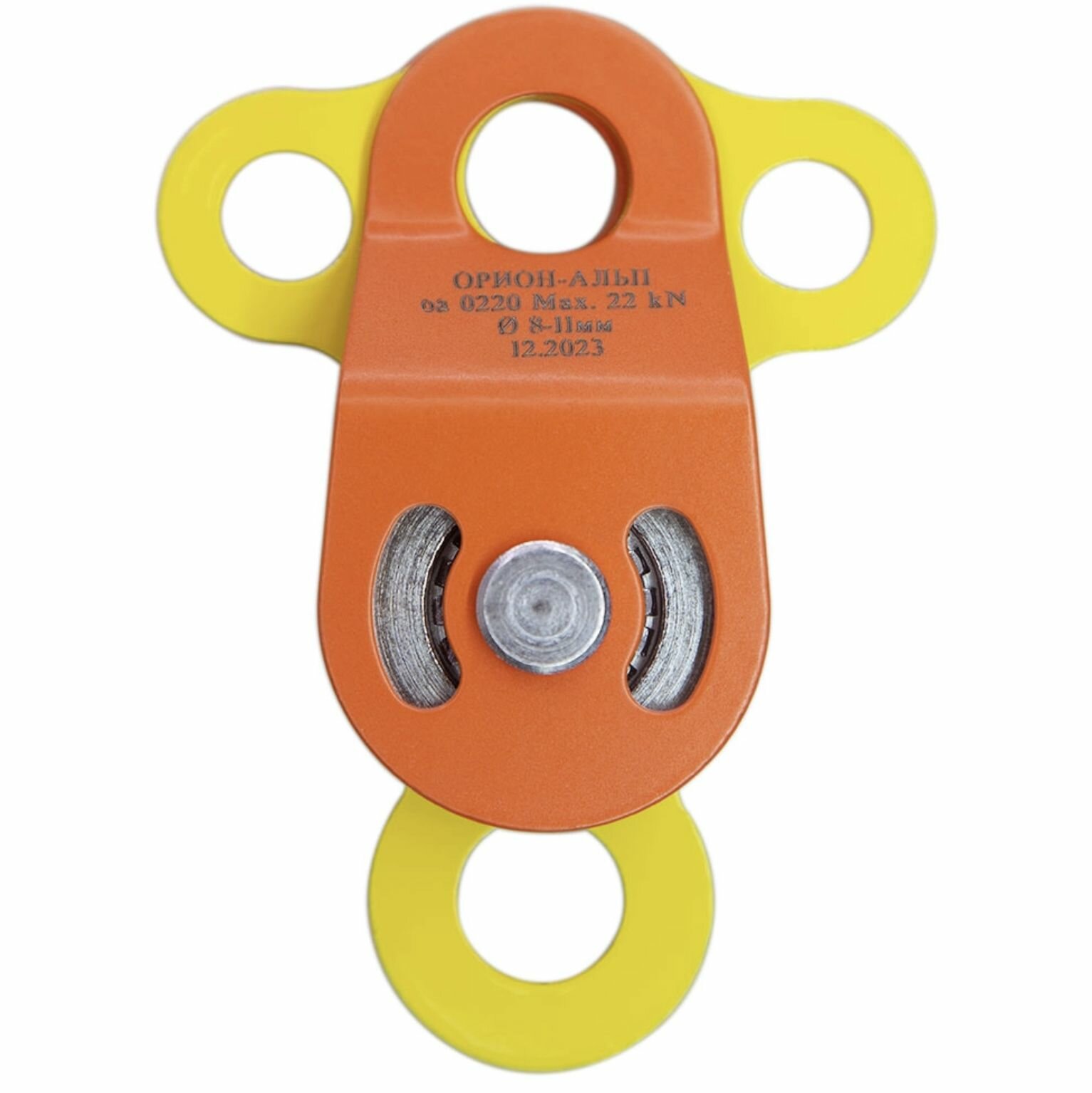 Блок-ролик двойной стальной с подшипниками для веревки и троса Двойной Про — фото 1