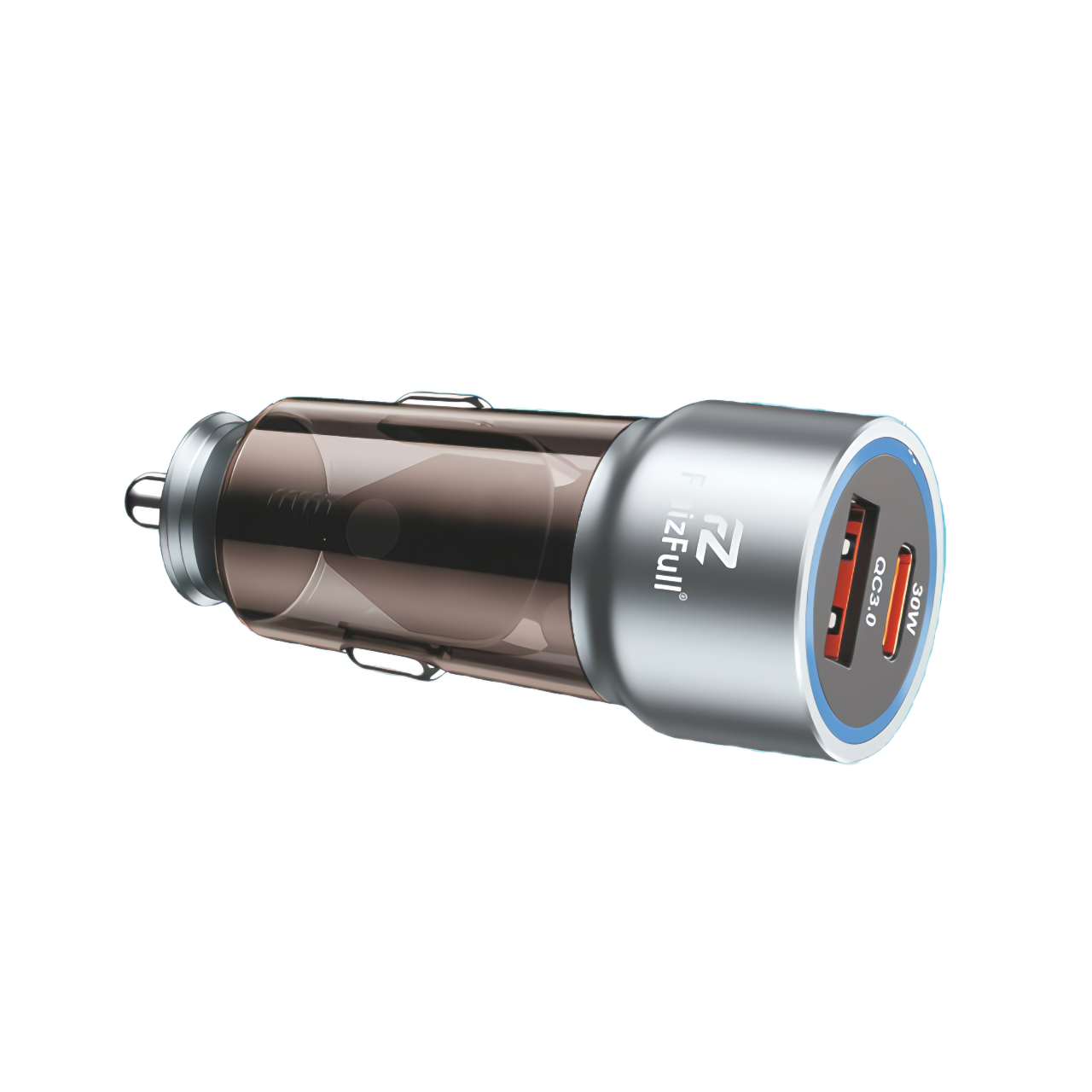 Автомобильное зарядное устройство с быстрой зарядкой PD + QC3.0 / USB-C 30Вт + USB-A 18Вт