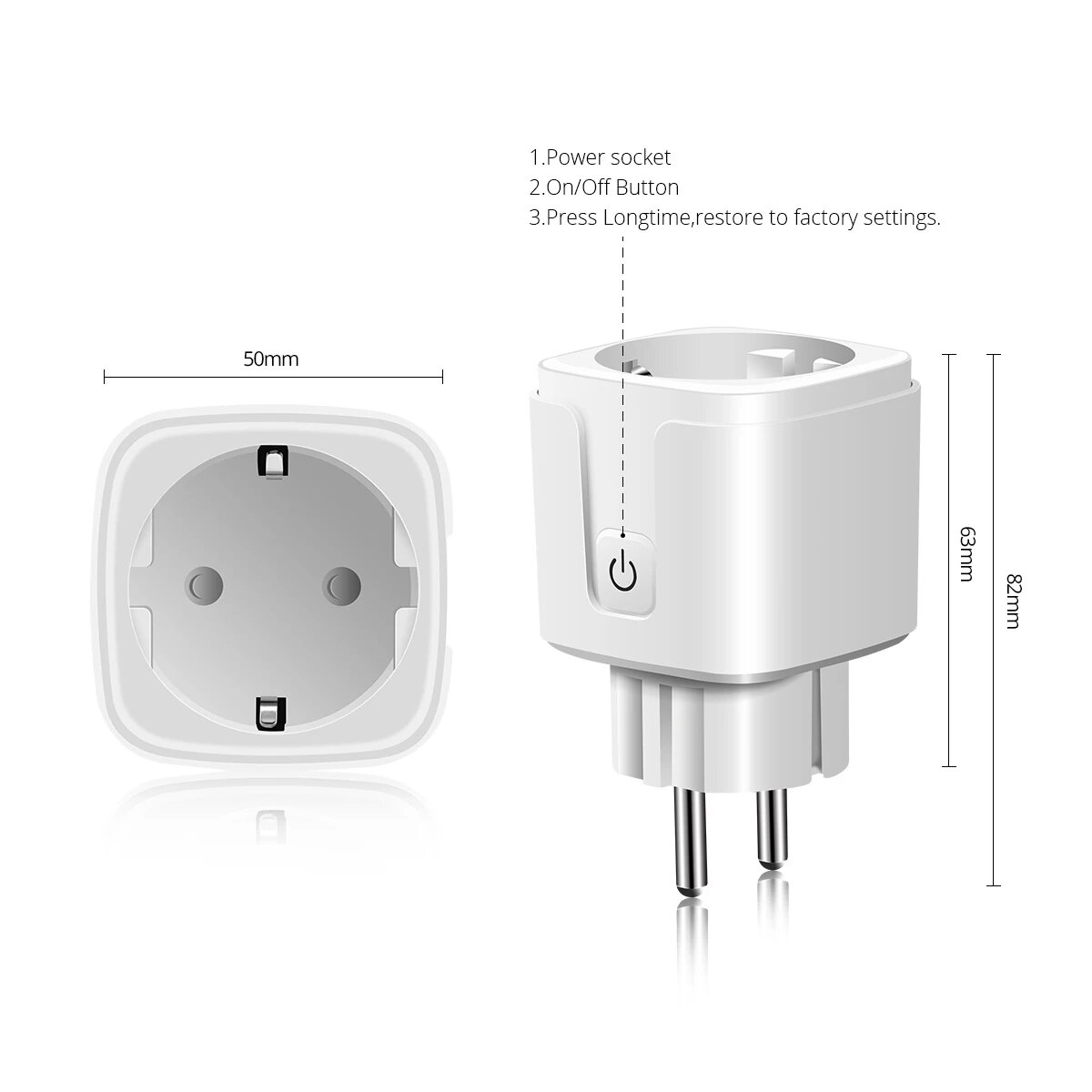 Умная розетка Homekit с поддержкой Wi-Fi и таймера, 1 x EU Socket — фото 1