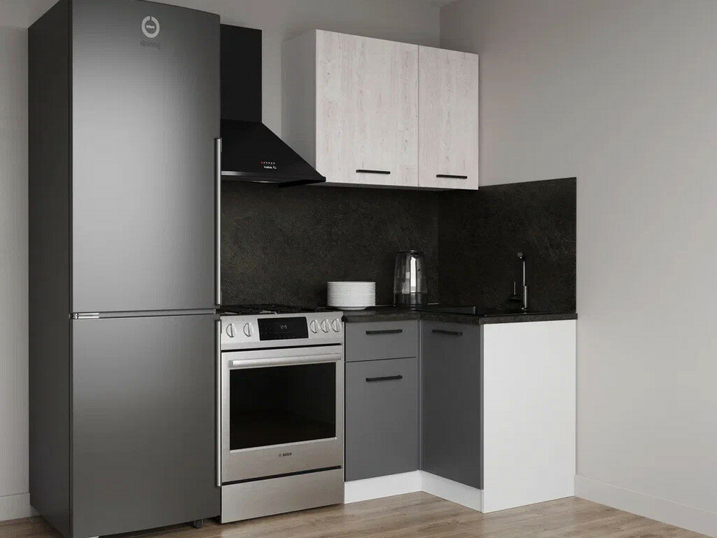 Кухонный гарнитур угловой Санторини-1000х1000 МДФ столешница 38 мм