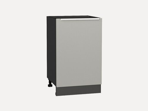 Изображение товара Шкаф нижний с 1-ой дверцей Фьюжн, цвет фасада Silky Light Grey, цвет каркаса Graphite, 816*500*480 мм