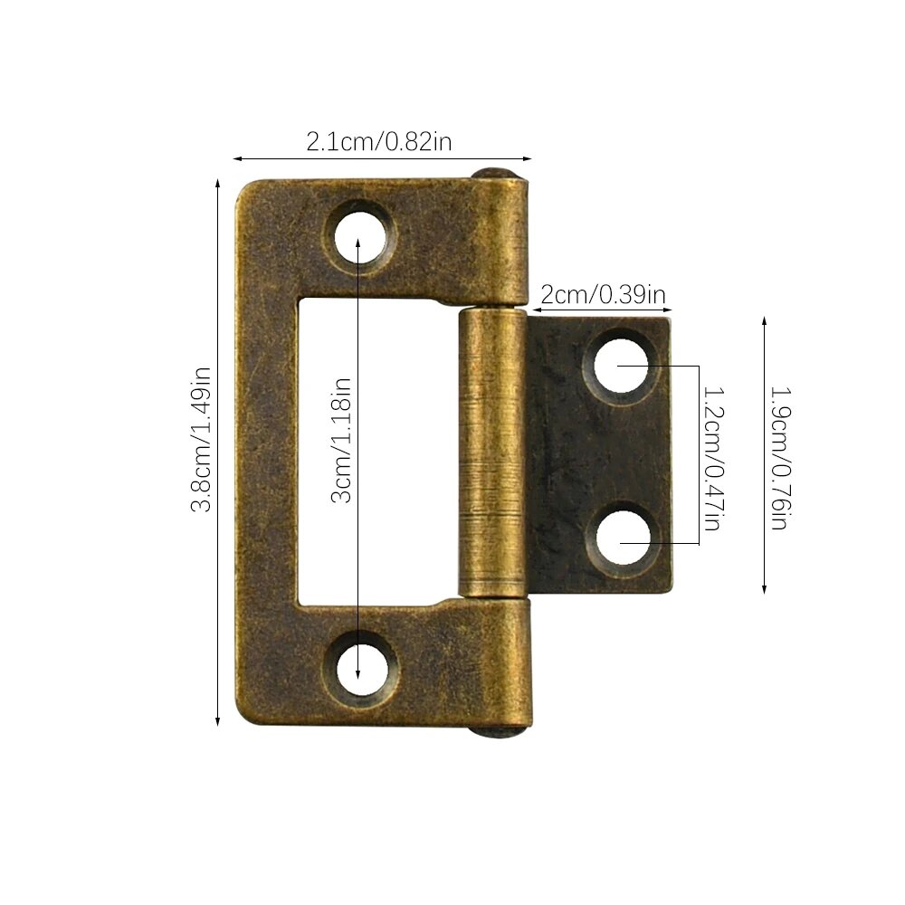 2 шт декоративные петли для дверей шкафа 38 х21 мм Antique Bronze 2pcs