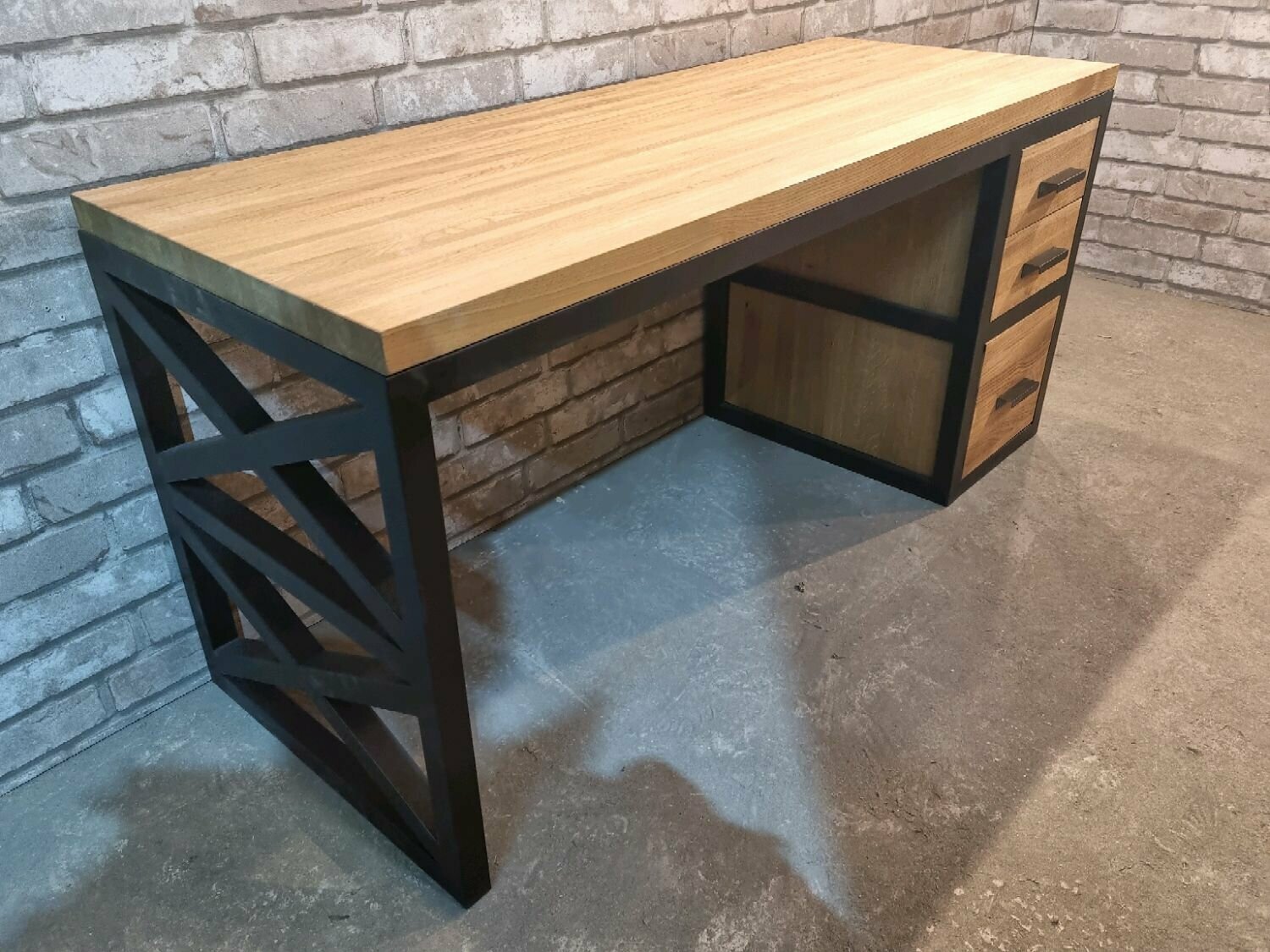 Стол EasyLOFT письменный, массив дуба, 60x60x75 см, цвет бежевый