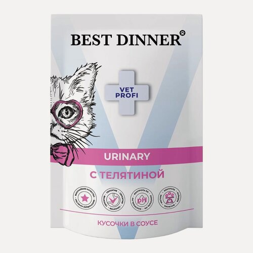 Изображение товара Best Dinner Exclusive Vet Profi Urinary Паучи кусочки в соусе с телятиной 24 шт *85 г