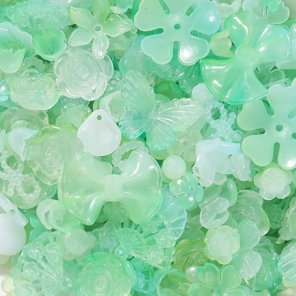 Акриловые бусины изумрудные, Jelly Color 09, 30г