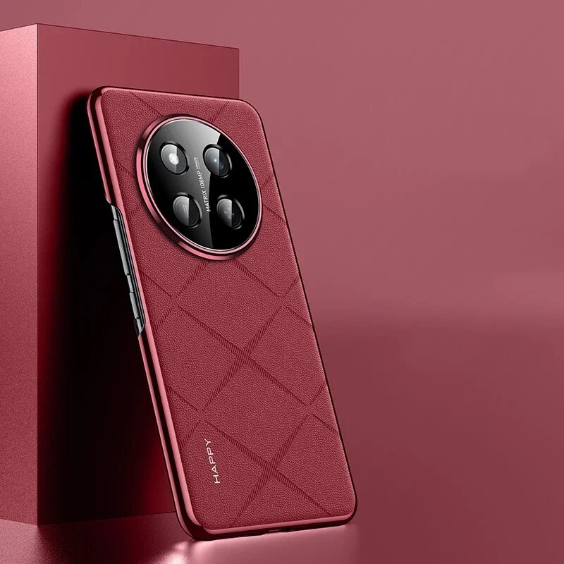 Роскошный кожаный чехол для телефона Honor X9C с покрытием для объектива камеры, жесткий чехол для Honor X9C Бордовый, Красный