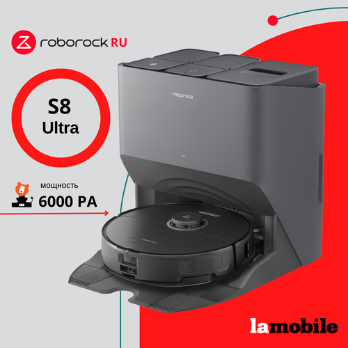 робот пылесос roborock s8 pro ultra global white Робот пылесос Roborock S8 Pro Ultra RU, черный