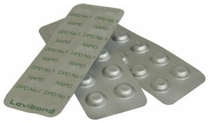 Запасные таблетки LOVIBOND для ручного тестера, для проверки наличия активного кислорода (DPD4 - 10 шт.)