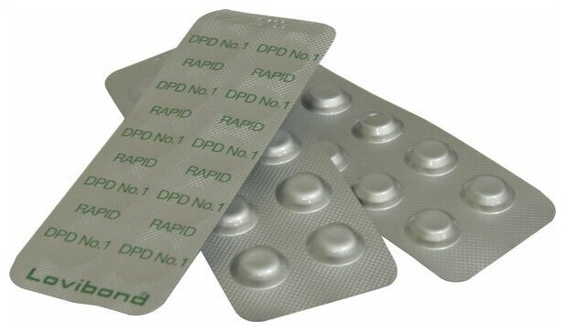 Запасные таблетки LOVIBOND для ручного тестера, для проверки наличия свободного хлора в воде (DPD1 - 10 шт.)