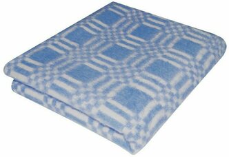 Одеяло байковое Комбинированая клетка Синяя 5772В 140х205